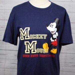 Mickey Mouse Disney Hong Kong Navy Blue Short Sleeve 100% Cotton T Shirt Large